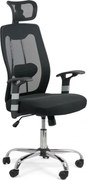Scaun de birou GOZO, stofa + Mesh, Negru