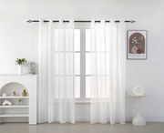 Draperie alba TASMA cu model 140x250 cm Agatat: Inele metalice