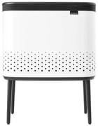 Cos de rufe Brabantia Bo 1004174, 60 L, Umplere fara deschidere, Orificii aerisire, Picioare reglabile, Alb