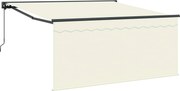 vidaXL Cortina Retractabilă Crem 300 x 250 cm Poliester și Aluminiu