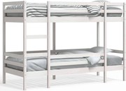 vidaXL Pat supraetajat, alb, 90x200 cm, lemn masiv de pin