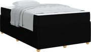 vidaXL Cadru de pat cu saltea Negru 120 x 190 cm țesătură