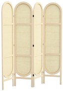 HOMCOM Paravan interior din lemn, 4 panouri, 170 x 160 cm, pliabil si portabil, model impletit manual, lemn natural | Aosom Romania