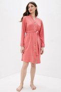 Halat pentru femei cu nasturi GABRIELLA S Roz - Coral / Pink - Coral
