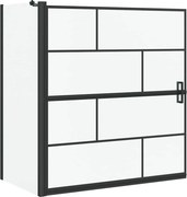 vidaXL Ecran de baie pentru duș Negru și transparent 116 x 68 x 128 cm