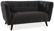 Canapea Castello 2 velvet negru Blu19/wenge