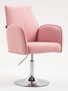 HR280N Scaun Roz Pudra Boucle cu Bază Cromata