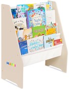 Raft de Carti pentru Copii Suporto, Organizator cu etajere din textil, pentru depozitare jucarii, carti si caiete. Mobilier din Lemn MDF, 71.5 x 62 x