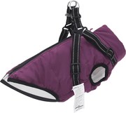 vidaXL Haină câini cu ham impermeabilă reflectorizantă, violet, L40