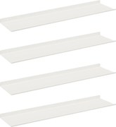vidaXL Raft suspendat Pe perete 4 pcs Alb 80 x 18 x 2,5 cm Oțel