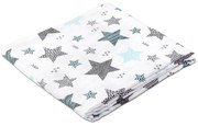 Muselina multifunctionala XXL 110x110 cm Kidizi All Mint Stars, 100% bumbac