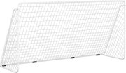 vidaXL Poartă de fotbal cu plasă, alb, 366x122x182 cm, oțel