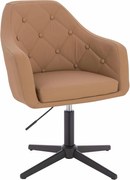HR831CROSS Scaun Caramel Piele Ecologica Premium Soft cu Bază Neagră