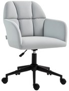 Vinsetto Scaun de birou, ergonomic, reglabil în înălțime, rotativ, cu aspect de catifea, până la 120 kg, Hellgrau | Aosom Romania