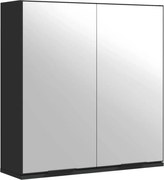 vidaXL Dulap baie cu oglindă negru 64x20x67 cm lemn compozit