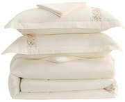 Lenjerie de pat crem din bumbac satinat pentru pat de o persoană cu cearceaf inclus, cu 6 piese 140x200 cm Maison Bloom – Mila Home Luxury