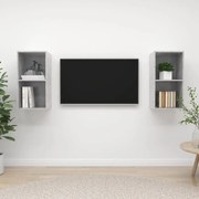vidaXL Dulapuri TV suspendate, 2 buc, gri beton, lemn prelucrat