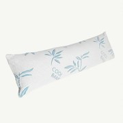 Perna pentru corp memory foam cu husa bambus racoritoare, 40x110 cm, Alb/Verde