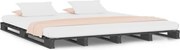 vidaXL Pat din paleți Small Double gri, 120x190 cm, lemn masiv pin