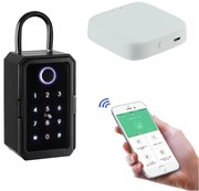 Cutie depozitare chei Inteligenta + Pachet Bridge Wifi, , AMASAFE 3 Smart, Neagra, montata pe perete, Waterproof, IP65, App TT Lock, pentru Inchirieri