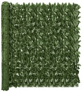 Paravan de balcon, frunze verde inchis, 400x150 cm