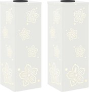 vidaXL Lumină LED Solară pentru Alei 2 pcs Alb Oțel laminat la rece