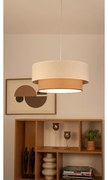 Pendul pe cablu NATIA 1xE27/60W/230V Ø 45 cm alb/maro
