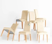 Restilo Husă pentru scaun Sento bej deschis, 48 x 48 x 58 + 10 cm, set de 6 bucăți