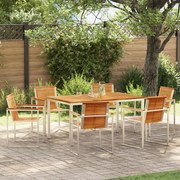 vidaXL Set de masă pentru grădină 7 pcs Lemn masiv de teak