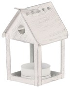 Alfalfa Birdhouse metalic, alb, 11 cm