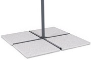 Baza pentru umbrela de gradina 4 piese, Gravel, Bizzotto, 20 kg, ciment mixt, alb