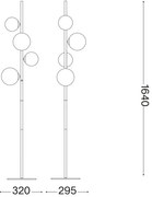 Lampadar LED Ideal Lux PERLAGE 4xG9/3W/230V auriu/alb