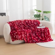 Patura Cocolino rosie de Craciun SNOWFALL Dimensiune: 150 x 200 cm