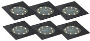 Set de 6 spoturi de sol negre pătrate, inclusiv LED IP65 Solar - Terry