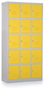 Dulap metalic - 15 cutii, 90 x 40 x 185 cm, blocare, galben - ral 1023
