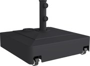 Outsunny Bază Umbrelă cu Roți și Frâne, cu Apă 40kg/Nisip 61kg, pentru Stâlpi de Ø35/38/48mm, Negru | Aosom Romania