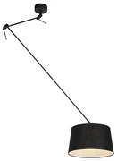 Lampă suspendată neagră cu abajur din in neagră 35 cm - Blitz