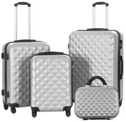 Set valiza de calatorie cu geanta cosmetica-gri