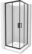 Mexen Rio cabină de duș pătrată 70 x 70 cm, transparentă, neagră + cadă de duș Rio, albă - 860-070-070-70-00-4510