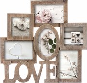 Rama foto LOVE cu spațiu pentru 6 fotografii