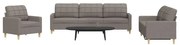 vidaXL Set de canapele, 3 piese, gri taupe, textil
