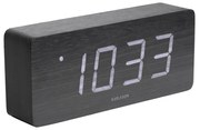 Ceas LED de masă Karlsson 5654BK, de design, cualarmă, 21 x 9 cm
