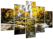 Tablou - Cascade în peisaj de toamnă, galben (150x105 cm)