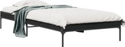 vidaXL Cadru de pat, negru, 90x200 cm, lemn prelucrat și metal