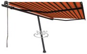 vidaXL Copertină autonomă retractabilă automat oranj/maro 450x350 cm