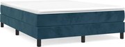 vidaXL Pat box spring cu saltea, albastru închis, 140x190 cm, catifea