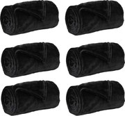 vidaXL Pături de aruncat 6 pcs Negru 130 x 150 cm Molton