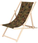 Șezlong de grădină camuflaj/fag