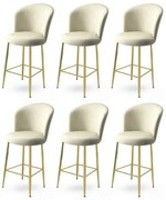 Set de scaune de bar Alte Cream and Gold, 6 buc., 6 buc.