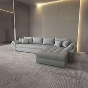 Colțar extensibil dumonde cu ladă de depozitare si sezut confortabil din spuma high-density, Loana XL Enjoy Gri II 335x185 cm